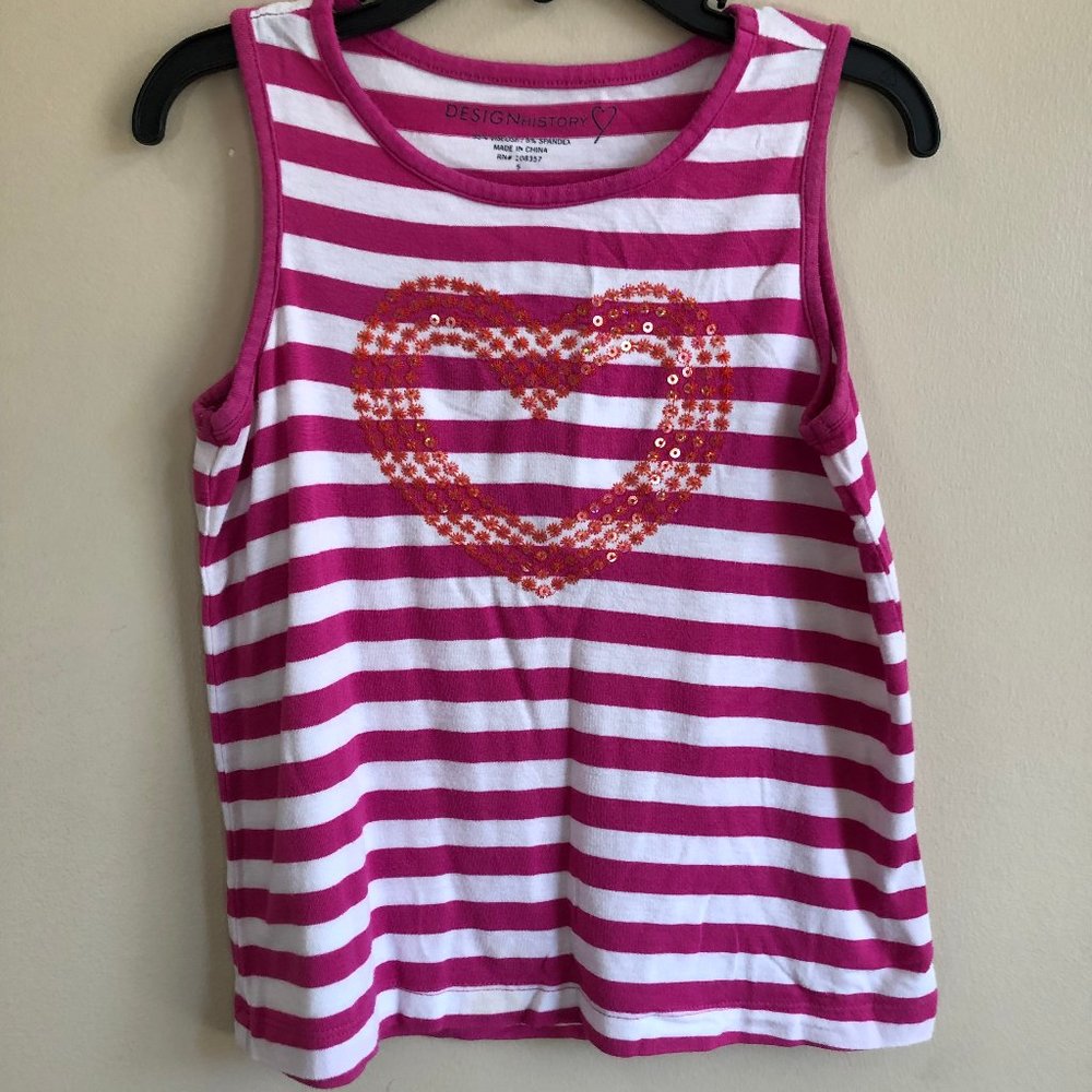 Design History Viscose/Spandex Heart Design Tank